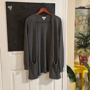 Maison Jules Charcoal Open Front Cardigan